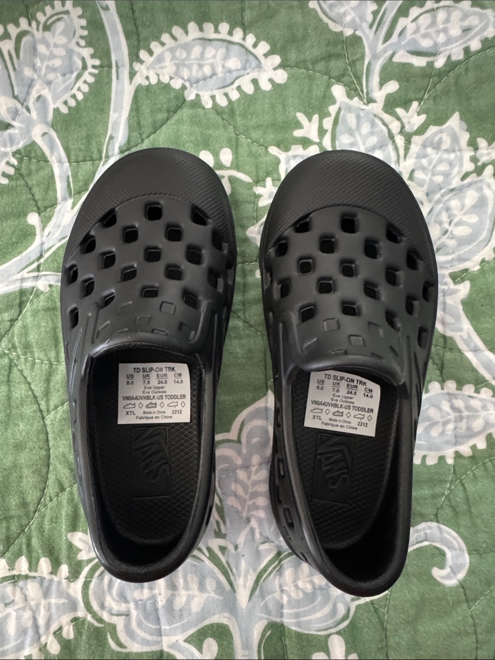 Vans Kids Black Slip-On Water Clog Shoes